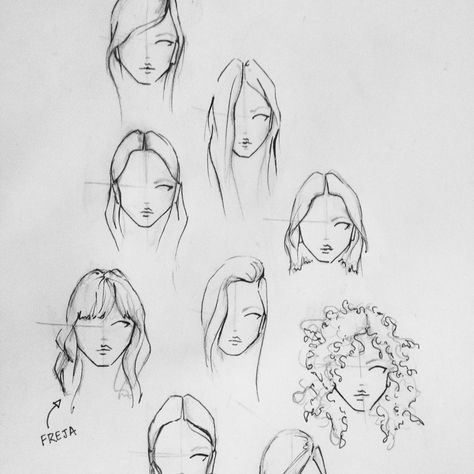 Fashion sketch | Faces | Freja How To Draw Hair Fashion Illustration, Face For Fashion Illustration, Hair Drawing Fashion Illustration, Fashion Sketch Reference, Fashion Faces Sketches, Fashion Figure Face Drawing, Faces For Fashion Illustration, Fashion Design Face Sketch, Face Figure Sketch