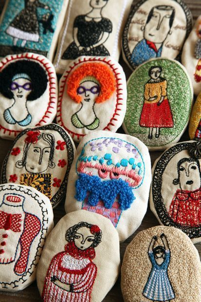 Crafts, Patterns, DIY and Handmade Ideas from CraftGossip – Page 2 Embroidered Portrait, Embroidered Badges, Thread Art, 자수 디자인, Embroidery Software, Stitching Art, Art Textile, Embroidery Inspiration, Embroidery And Stitching