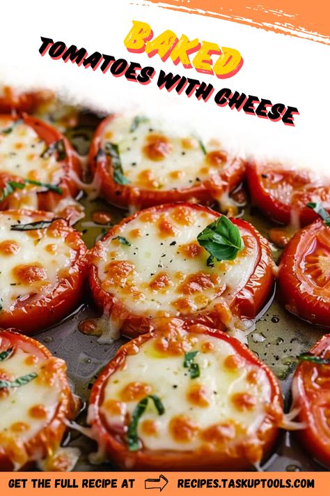 Discover the perfect blend of flavors with our Baked Tomatoes with Cheese recipe. Juicy, ripe tomatoes paired with a rich, gooey cheese topping create a delightful dish that's both easy to prepare and impressive on the plate. Ideal for busy weeknights or as a tasty appetizer, these baked tomatoes offer a comforting taste of homemade goodness. Transform simple ingredients into a gourmet experience by exploring this savory sensation. Follow our step-by-step guide to achieve cheesy perfection in every bite. Save and share this recipe to Tomato Baked With Cheese, Tomato And Cheese Appetizer, Baked Tomatoes With Cheese, Baked Tomato Slices, Tomato Gratin Recipe, Baked Tomato Recipes, Easy Delicious Appetizers, Impressive Appetizers, Crispy Cheese