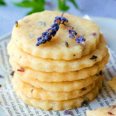 Light & Buttery Lavender Cookies - Better Living 30 Cookies, Vegan Shortbread Cookies, Vanilla Shortbread, Lavender Shortbread Cookies, Vegan Shortbread, Shortbread Cookies Recipe, Lavender Shortbread, Lavender Cookies, Lavender Recipes