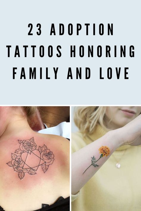 23 Adoption Tattoos Honoring Family and Love - tattooglee #adoption #tattoos Tattoo For Adopted Daughter, Meaningful Tattoos About Family, Small Adoption Tattoo, Symbol For Adoption, Tatoos About Adoption, Tattoos For Adoption, Adoption Sign Tattoo, Adoption Tattoos For Moms, Adoptive Mom Tattoo