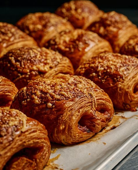 Can't change our mind: Everyday is savoury-croissant day. ⁠ .⁠ Inspired by the Pain Suisse, this pastry is filled with kimchi puree, gochujang ground beef, and fresh kimchi. Topped with crunchy gruyère.⁠ -⁠ #lunecroissant #lunemonthlymenu⁠ #croissant Savoury Croissant, Kimchi Beef, Make Croissants, Fresh Kimchi, Kimchi, Ground Beef, Pre Order, Pastry, Yummy Food