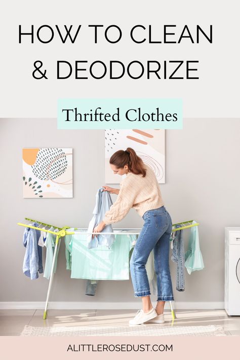 Thrifted clothes can come with strong scents. While they’re not always bad, we don’t always want them sticking around. Here is how to properly clean and deodorize thrifted clothes! How To Clean Thrifted Clothes, Thrift Clothes Outfits, Goodwill Outfits, Thrifted Clothes, Natural Laundry Detergent, Thrift Store Outfits, Thrifted Outfits, Vintage Wardrobe, Diy Cleaning Products