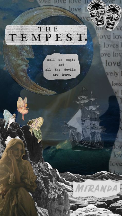 Miranda - The Tempest #shakespeare #shakespeareaesthetic #thetempest #aesthetic #collageaesthetic The Tempest Aesthetic, Tempest Aesthetic, Tempest Shakespeare, The Tempest Shakespeare, High School Bulletin Boards, The Tempest, School Bulletin Boards, A Level Art, My Way