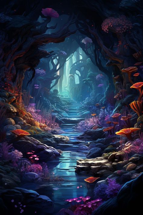 Wallpaper Fantasy, Landscape Digital Art, Art Niche, Scary Tales, Fantasy Wallpaper, Anime Places, Scifi Fantasy Art, Fantasy Concept, Modern Magic