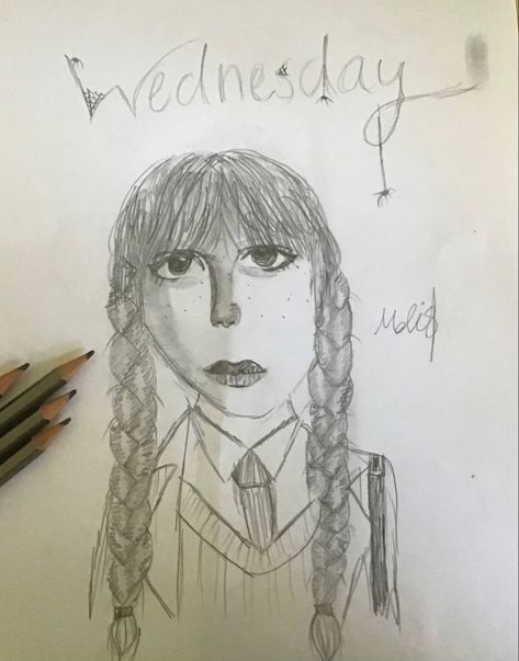 My draw of Wednesday Wednesday Drawing, Wednesday Addams, Being Ugly, Drawings