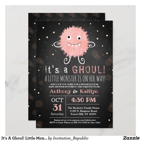 October Baby Showers, Halloween Chalkboard, Chalkboard Baby, Monster Halloween, Thank You Card Size, Baby Shower Thank You Cards, Pregnancy Journey, Halloween Baby, Baby Shower Thank You