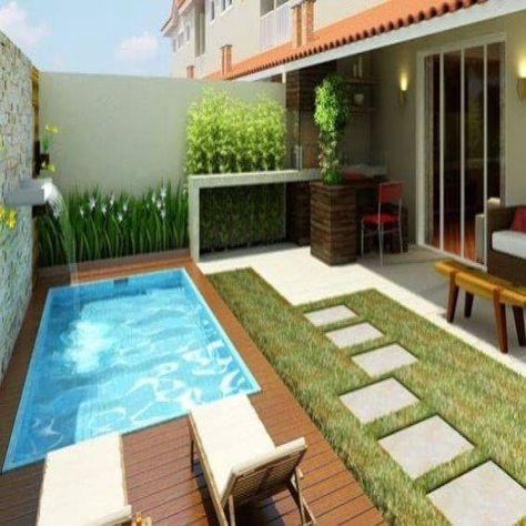 Summing Pool, Piscinas Pequeñas, Design Per Patio, Kleiner Pool Design, Small Swimming Pools, Small Pool Design, Small Pools, Backyard Pool Designs, Swimming Pools Backyard