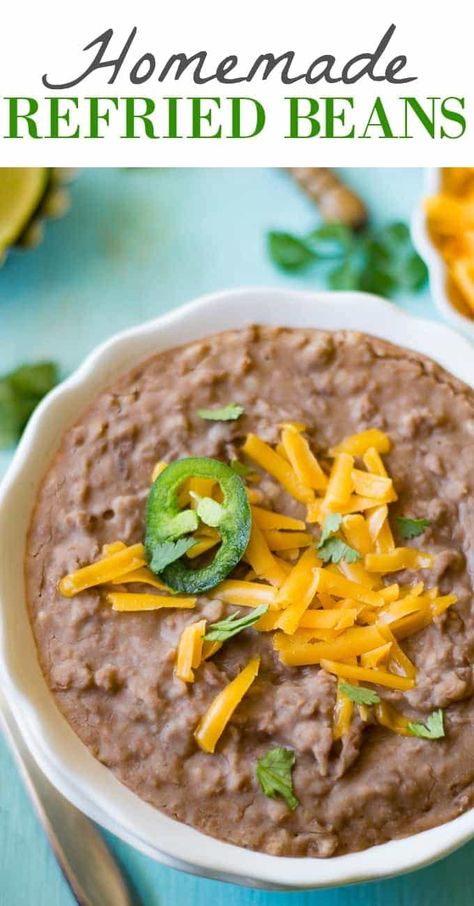 Homemade Mexican Rice, House Of Yumm, Make Refried Beans, Chic Peas, Homemade Refried Beans, Refried Beans Recipe, College Cooking, Homemade Mexican, Diy Pantry