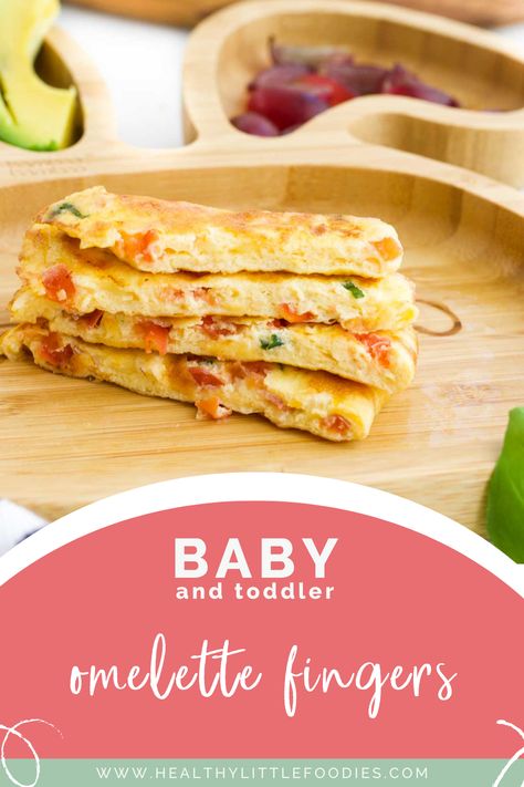 Omlette Ideas For Kids, Blw Omelette, Egg Recipes For Toddlers, Dinner For Toddlers, Tomato Omelette, Fritata Recipe, Toddler Meal Recipes, Omlet Recipes, Blw Recipes