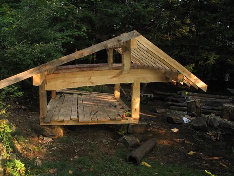 Attaching roundwood posts to poured foundation piers (roundwood and timber framing forum at permies) Cabin Plans With Loft, Bushcraft Shelter, Firewood Shed, Barn Storage, Cabin Tiny House, Timber Frame Construction, Porch Posts, Outdoor Shelters, Joinery Details