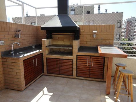 Spanish Kitchen, Outdoor Barbeque, Modern Outdoor Kitchen, Outdoor Kitchen Decor, Outdoor Kitchen Bars, Grill Design, Outdoor Bbq, Outdoor Kitchen Design, Outdoor Grill