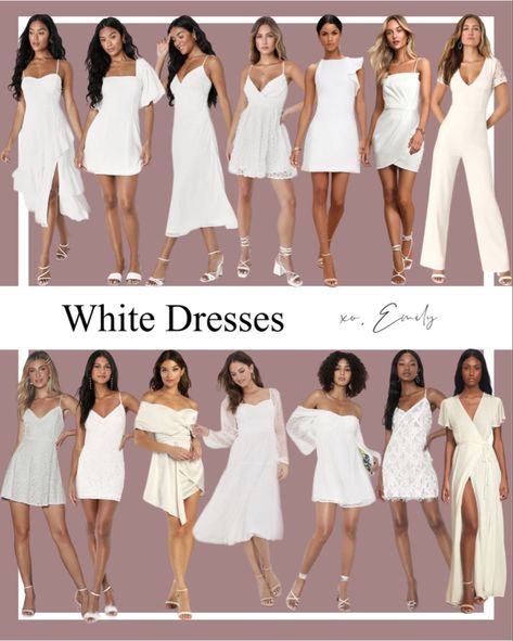 White dresses, white rompers, bridal shower dress, wedding rehersal dress, bride to be dresses, Engagement photo dress, lulus Follow my shop @emilymaexo_ on the @shop.LTK app to shop this post and get my exclusive app-only content! #liketkit #LTKwedding #LTKunder100 #LTKsalealert @shop.ltk https://liketk.it/4a4eT White Theme Party Outfit, Bride To Be Dresses, Rehersal Dress, Engagement Photo Dress, White Party Outfit, Photo Dress, Shower Dress, All White Party, Dress Bride