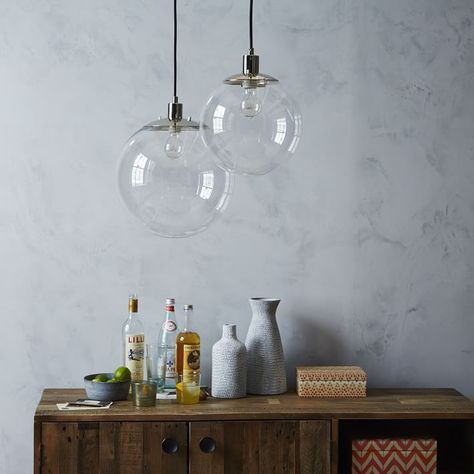 A Calgary Beauty Bar with Plenty of Style - Front + Main Clear Glass Pendant Light, Globe Lamp, Lamp Kit, Contemporary Ceiling Light, Hanging Ceiling Lamps, Globe Pendant Light, Room Ceiling, Ceiling Hanging, Hanging Fixture