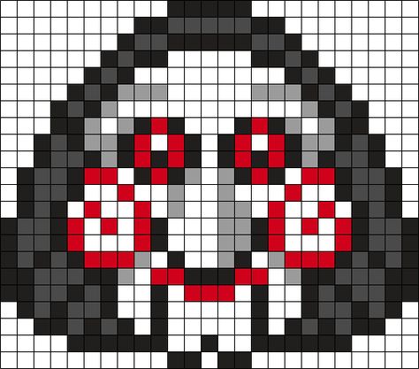 Jigsaw Perler Beads, Saw Perler Beads, Jigsaw Pixel Art, Chucky Pixel Art, Chucky Pattern, South Park Perler Bead Patterns, Rave Perler Pattern, Hammer Beads, Halloween Perler