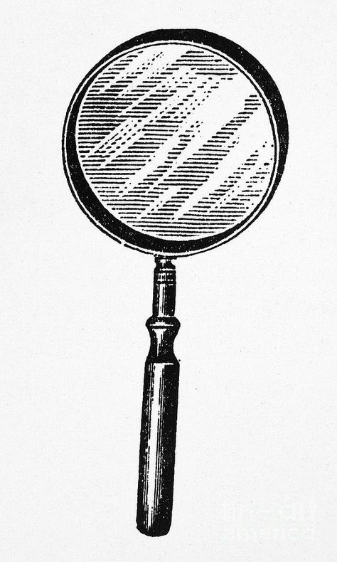 Magnifying Glass Tattoo, Magnifying Glass Illustration, Magnifying Glass Drawing, Glass Stencil, Object Drawing, Magnifying Glass, Bullet Journal Themes, Clip Art Vintage, Journal Themes