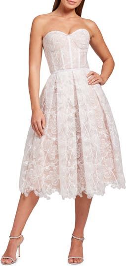 Nadine Merabi, Olivia White, Strapless Lace Dress, Bodice Top, Lace Bandeau, Lace Back, Lace Pattern, Corset Dress, Nordstrom Dresses