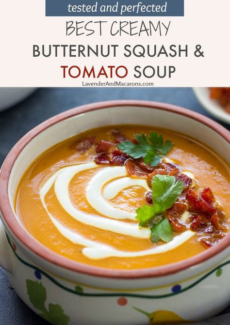 Squash And Tomato Soup, Sauteed Butternut Squash, Squash Soups, Lavender Macarons, Creamy Butternut Squash, Butternut Soup, Longevity Diet, Soup Appetizers, Roasted Butternut Squash Soup