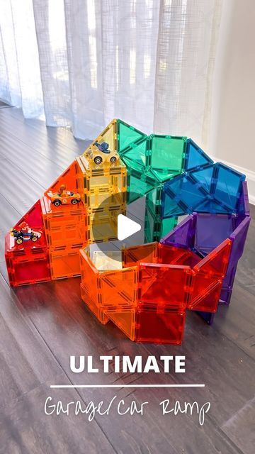 Alice | Learning Through Play on Instagram: "Comment “GARAGE” to get details sent to your inbox. 📥 We upgraded our previous garage car ramp. This time, we made way for the cars to go underneath. 📥SAVE to try ➡️SHARE with a friend ❤️ FOLLOW for more #stemtoys #stemforkids #magnetictiles #playbasedlearning #invitationtoplay #openendedtoys #playislearning #connetixtiles #connetixballrun #stemplay #earlylearning #learnandplay #simpleplayideas #pandamommyteacher #cargarage #connetix #learningthroughplay #adultswhoconnetix #hotwheels #magnetictilegarage #carplay" Magnetiles Car Ramp, Magnetic Tiles Car Ramp, Magnet Tile Ramp, Magnatiles Car Ramp, Magnatiles Ramp, Magnite Car, Magnatiles Ideas, Magnet Tiles, Car Ramp