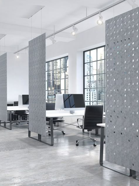 Open Office Design, Office Dividers, Industrial Office Design, Open Space Office, Cool Office Space, Modern Office Space, Office Interior Design Modern, Modern Office Interiors, Corporate Office Design