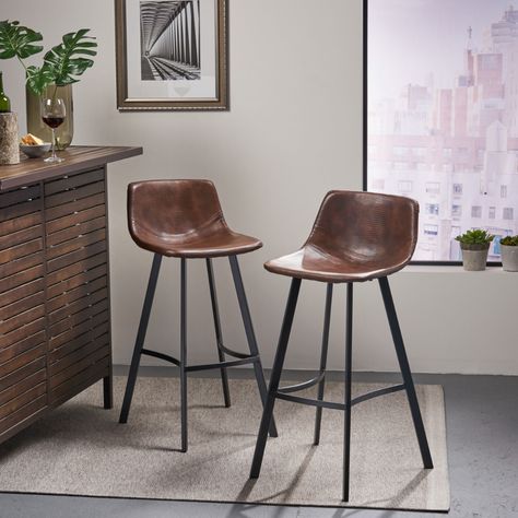 Free 2-day shipping. Buy GDF Studio Dex Bar Stool, Brown, Set of 2 at Walmart.com Curved Seating, Brown Bar Stools, 30 Bar Stools, Black Bar Stools, Black Bar, Modern Bar Stools, Noble House, Counter Bar Stools, Elegant Dining