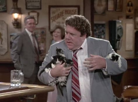 Norm George Wendt with armful of kittens Shelley Long, George Wendt, Rhea Perlman, Tv Scenes, Scene Stealer, 30 Rock, Free Beer, To Forgive, Romantic Weekend