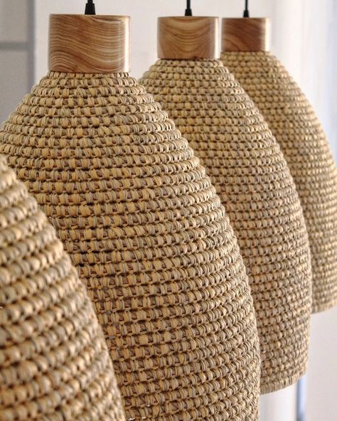 Jute Lamp, African Decor Living Room, Wood Slice Decor, Crochet Lamp, Wood Deco, African Interior Design, Boho Lighting, Earthy Home Decor, African Interior