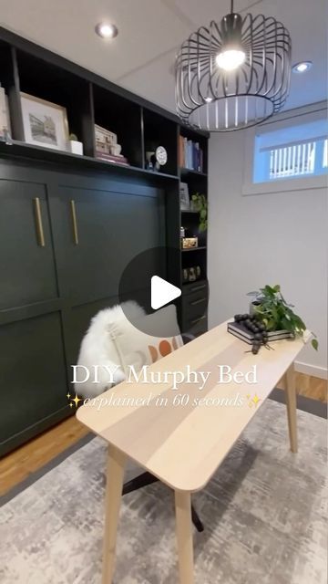 15K likes, 179 comments - onceuponabungalow on March 20, 2023: "✨ DIY Murphy Bed Project: Explained in 60 Seconds! This project wasn’t a quick one, but it was totally worth it!🙌🏻 Design✏️: @onceuponabungalow Tools 🛠️: @greenworkstoolscanada Murphy 🛌 Kit: Linked in Bio! #diyproject #thrifted #murphybed #thriftfind #greenworkstools #greenworks #diytok #thrifttok #diy #diys #reno #renolife #woodworker #woodworking #build #bungalowrenovation #bedroom #guestroom #officespace #multipurpose # Murphy Bed With Fireplace, Cabinet Murphy Bed Diy, Murphy Bed Living Room Ideas, Build Murphy Bed Diy, Full Size Murphy Bed Diy, Murphy Bed Office Guest Bedrooms Diy, Craft Room With Murphy Bed, Diy King Murphy Bed, Murphy Bed Rooms