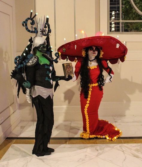 Book Of Life Couple Costume, Xibalba Costume, Xibalba And La Muerte Costume, La Muerte And Xibalba Costume, Book Of Life Cosplay, Book Of Life Xibalba, Halloween Costumes Characters, La Muerte Book Of Life Costume, La Muerte Book Of Life Makeup