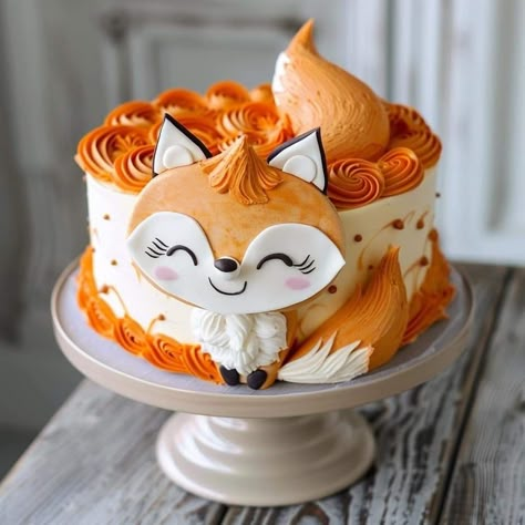 Fox Cake, Fox Party, Amazing Food Decoration, Occasion Cakes, Food Decoration, Cake Decoration, Beautiful Food, Let Them Eat Cake, Cute Food