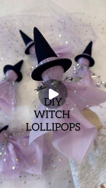 Ashley Savage | Creator | Atlanta, GA on Instagram: "💜DIY Witch Lollipops💜comment shop and I will send you the details to the supplies to this cute and easy Halloween craft! Would be so fun to add to their boo baskets or display for a Halloween party too!✨ 
•
•
•
#halloween #halloweekend #halloweenideas #halloweencandy #halloweentreats #halloweencrafts #halloweencraftsforkids #diycrafts #diyhalloween #spookyseason #halloweendiy #kidscraftideas #spookyszn #napkincraft #craftymama" Witch Lollipops, Witch Treats, Pumpkin Lollipop, Easy Halloween Craft, Witches Tea, Lollipop Decorations, Diy Witch, Halloween Lollipop, Boo Baskets