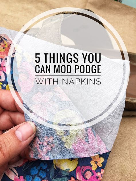 What can you do with mod podge? Here are 5 things you can mod podge as gifts or other ideas on wood all using napkins. #modpodge #decoupage #modpodgenapkins Using Modge Podge On Wood, Decoupage With Napkins Projects, Mod Podge Crafts With Napkins, Paper On Wood Modge Podge, How Do You Decoupage, How To Use Modge Podge, Mod Podge Rocks, Mod Podge Canvas Art, Decopage Ideas Napkin