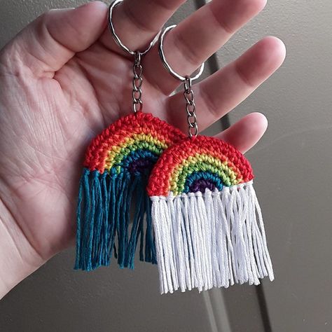 Rainbow Keychain Crochet Pattern by Osage County Crochet - Amigurumi Rainbow, Osage County, Keychain Pattern, Keychain Ideas, Rainbow Keychain, Crochet Keychain Pattern, Rainbow Crochet, Crochet Keychain, Crochet Gifts