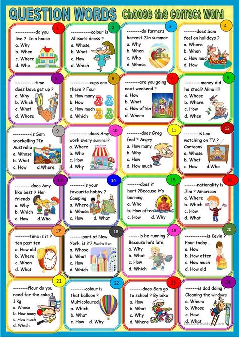 English Conversation Worksheets, English Cafe, First Conditional, Question Words, English For Beginners, English Exercises, English Conversation, Teaching English Grammar, English Grammar Worksheets