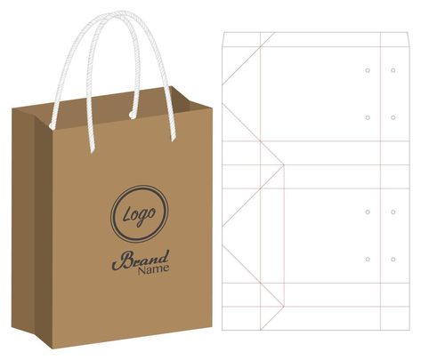 Paper Bag Design Packaging, Packaging Bag Design, Paper Bag Template, Bag Packaging Design, Paper Bag Packaging, Packaging Paper Bag, Gift Bag Templates, Shoping Bag, Small Paper Bags