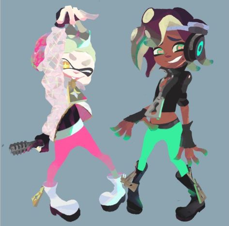 Off the Hook, Splatoon 2, Pearl, Marina Marina Off The Hook, Octoling Hairstyles, Splatoon Off The Hook, Off The Hook Splatoon, Splatoon Hairstyles, Splatoon Idols, Marina Splatoon, Splatoon Squid, Pearl And Marina