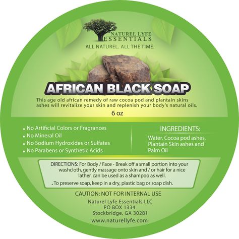 African Black Soap Label. I cant take credit for the design of this label, but it's so gorgeous and I love this customer so wanted to include Natural Lyfe in my board. Soap Labels Ideas, Skin Care Label Design, Care Label Design, Soap Label Design, Labels Ideas, Cake Shops, Fragrance Ingredients, Soap Labels, African Black Soap