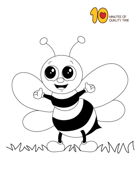 Bee – animal coloring page Bee Coloring Page, Honey Bee Drawing, Bee Template, Bee Coloring, Bee Icon, Snake Coloring Pages, Bee Printables, Bee Coloring Pages, Bee Drawing