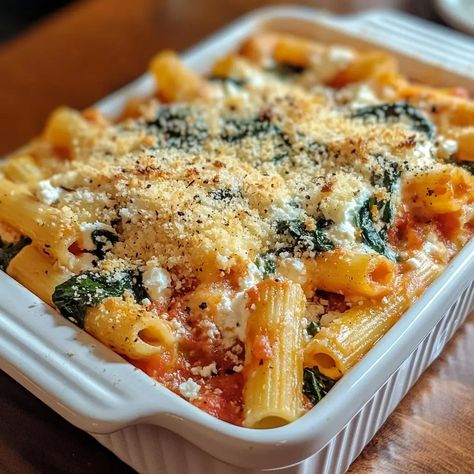 Baked Rigatoni With Ricotta, Baked Ziti With Spinach, Southern Candied Sweet Potatoes, Candied Sweet Potato Recipes, Cheesy Pasta Bake, Baked Rigatoni, Spinach And Ricotta, Candied Sweet Potatoes, Spinach Ricotta