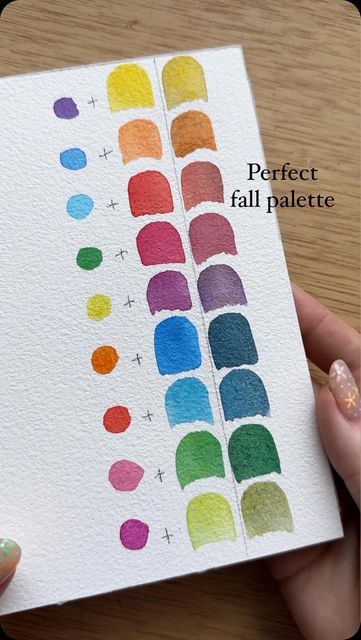 Muted Watercolor Palette, Primary Color Wheel, Muted Watercolor, Magenta And Yellow, Fall Paintings, Paint With Me, Fall Palette, Art Hobby, Paint Inspo