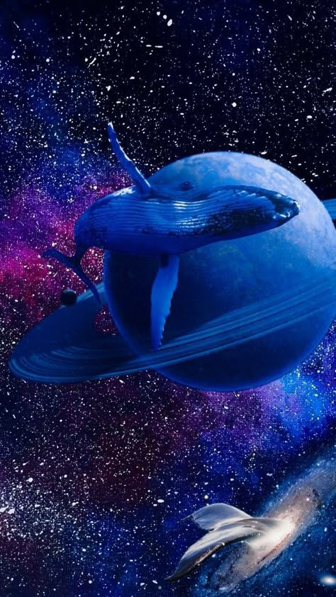 Whale In Space, Galaxy Ocean, Galaxy Whale, Whale Artwork, Space Whale, Wild Animals Pictures, Surreal Artwork, Cosmic Art, Whale Art