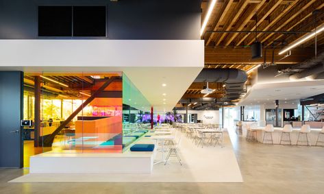 Agency Office, Glass Office, Glass Walls, Design A Space, Workplace Design, Retail Design Blog, Architecture Office, Advertising Agency, Dichroic Glass