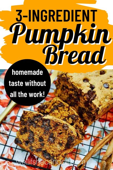 Super Easy Pumpkin Bread, 3 Ingredients Pumpkin Bread, Pumpkin Bread 2 Ingredients, 4 Ingredient Pumpkin Bread, Three Ingredient Pumpkin Bread, Pumpkin Bread Easy 2 Ingredients, Pumpkin Bread 3 Ingredients, 3 Ingredient Pumpkin Bread, Pumpkin Bread With Chocolate Chips