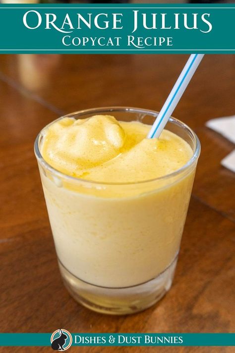 Want to know how you can make your own version of Orange Julius in less than 5 minutes? This easy copycat recipe will have anyone addicted. With only a few simple ingredients, it's not surprising that this refreshing drink tastes just like the original! The tangy taste is perfect for those hot summer days when all we want are some cold refreshments on hand or during a nice leisurely breakfast any time of the year! Frozen Juice Concentrate Recipes, Orange Drinks Nonalcoholic, Recipes Using Orange Juice, Orange Julius Recipe Original, Orangeade Recipe, Copycat Orange Julius, Orange Julius Copycat Recipe, Creamsicle Drink, Colorful Recipes