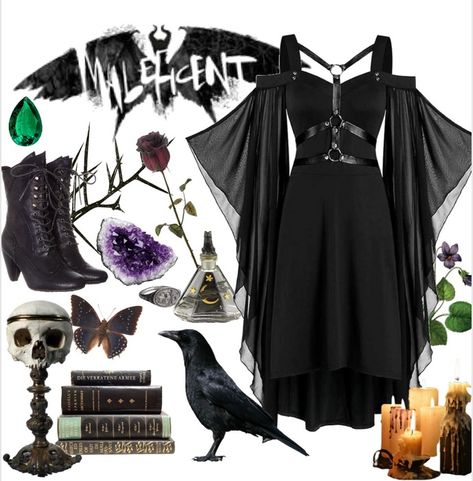 Maleficent Outfit | ShopLook Maleficent Inspired Outfits, Maleficent Outfit, Victorian Cosplay, Victorian Boots, Disney Inspired Outfits, Princess Outfits, Gothic Dress, Grunge Goth