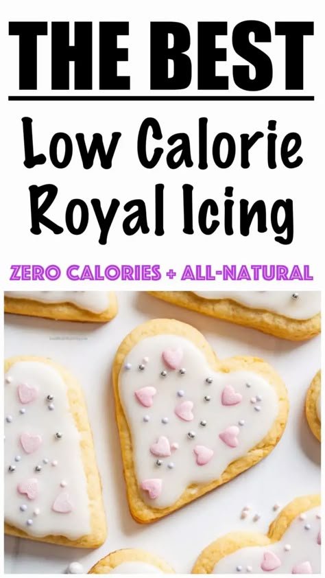 Low Calorie Royal Icing Recipe Low Calorie Icing, Low Calorie Frosting Recipe, Sugar Free Royal Icing, Low Calorie Christmas Desserts, Low Calorie Christmas Cookies, Low Calorie Baking, 500 Calories Recipes, Low Calorie Protein, Easy Frosting