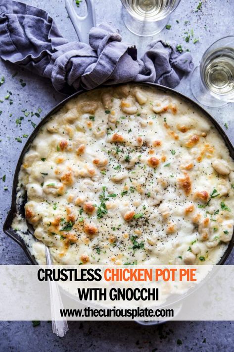 Gnocchi Pot Pie, Crustless Chicken Pot Pie, Chicken Gnocchi, Pot Pies Recipes, Chicken Pot Pie Recipes, Classic Dishes, Chicken Pot, Iron Skillet, Cast Iron Skillet