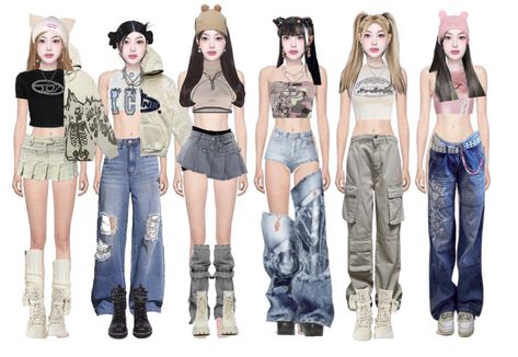 Korean Outfits Kpop, Kpop Concert Outfit, Straight Black Hair, Stage Outfit, Simple Trendy Outfits, Outfit Maker, Outfit Shoplook, Kpop Fashion Outfits, Junior Outfits