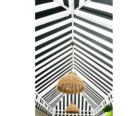 black & white celebrations, inspiration for your wedding, birthday or holiday party - Little Blue Dish Striped Ceiling, Outdoor Beach Wedding, Bahamas Wedding, Large Tent, Classic Interior Design, Wicker Decor, Wedding Tent, Event Floral Design, Event Inspiration