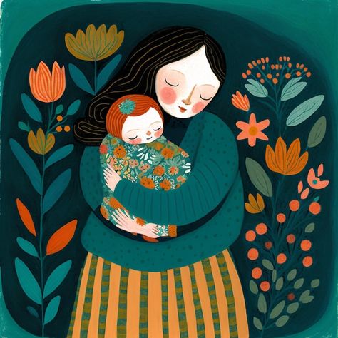 Mother Love Illustration, Mother Illustration Art, Mom Illustration Art, Mothers Illustration, Mother And Baby Drawing, Baby Illustration Art, Breastfeeding Illustration, Mother And Child Illustration, Mother And Daughter Illustration